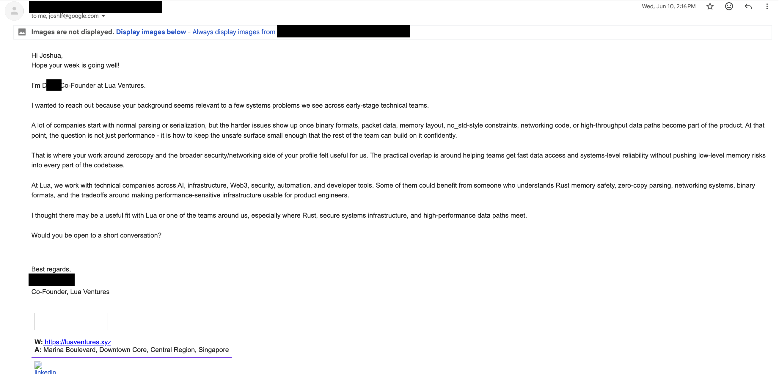 Email screenshot 1